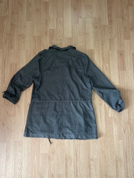 Korye Olive Green Zip Up Utility Lightweight Jacket w/ Cargo Pockets Size Med - Picture 8 of 10